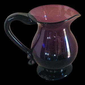 Purple Glass Pitcher/ Carafe - Vintage Collectible